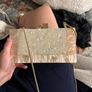 Women Acrylic Evening Clutch bag Glitter Marble Purse Handbag for Wedding Party